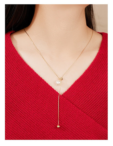 Title 1, Shell Pearls Necklace 925 Sterling Silver Adjus...