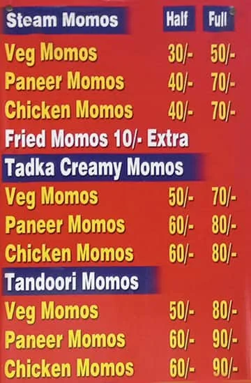 Darjeeling Momos menu 