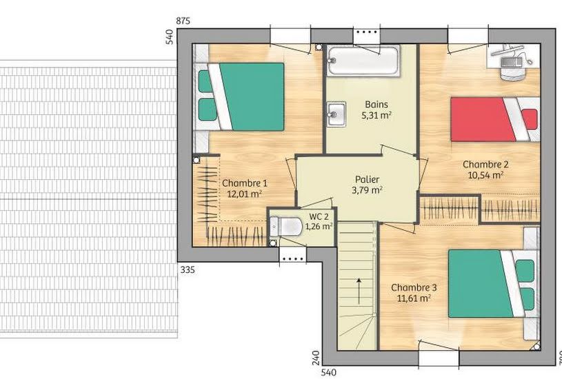  Vente Terrain + Maison - Terrain : 404m² - Maison : 90m² à Chambly (60230) 