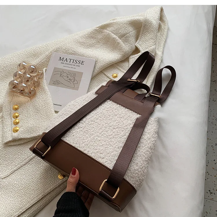 Title 8, Kışlık Peluş Kadın Sırt Çantası, Günlük Moda Ta...