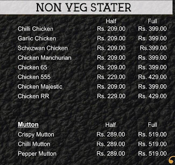 Cauvery Bar and Restuarant menu 