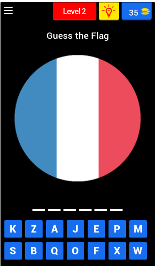World Flags Quiz Screen 3
