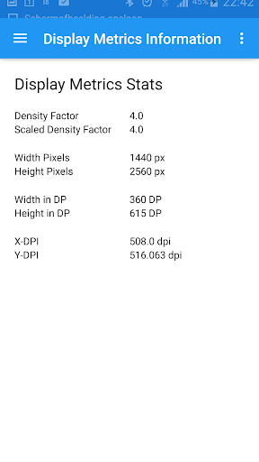 Display Metrics Information