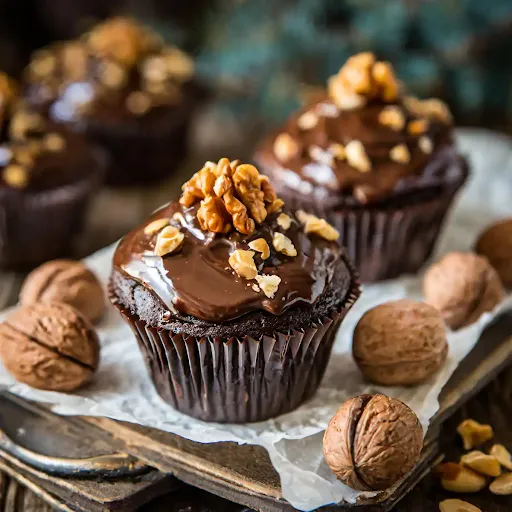 Dark Chocolate Brownie Cupcake