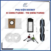 Phụ Kiện Robot Hút Bụi Ecovacs Deebot X1, T10 Omni /Turbo Chổi Chính, Khăn Lau, Giẻ Lau, Chổi Cạnh, Lọc Bụi, Gắn Giẻ, Túi Rác