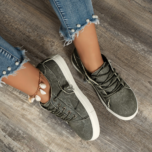 Title 9, Denim low-top lace-up sports casual shoes for e...