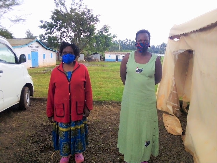 Jane Kangu and Carol Nafula are among residents of the Githogoro informal settlement who have received support from Betway