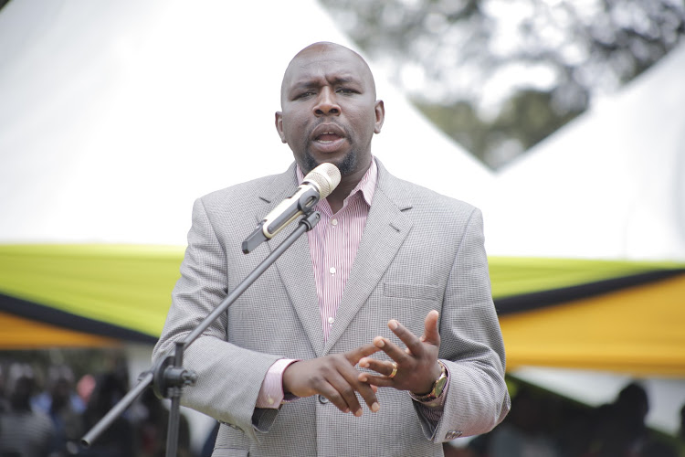 Elgeyo-Marakwet Senator Kipchumba Murkomen addressing prayer and thanks-giving meeting in Kabarnet town, Baringo County on Sunday.