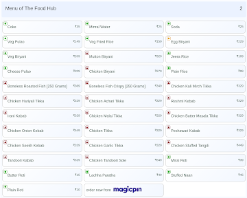 The Food Hub menu 