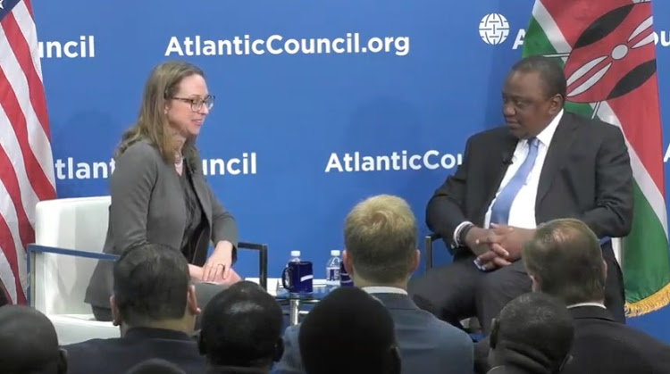 President Uhuru Kenyatta after the Atlantic Council talk in Washington DC on Wednesday, February 5, 2020