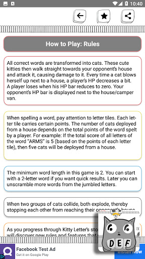 Guide for kitty letter