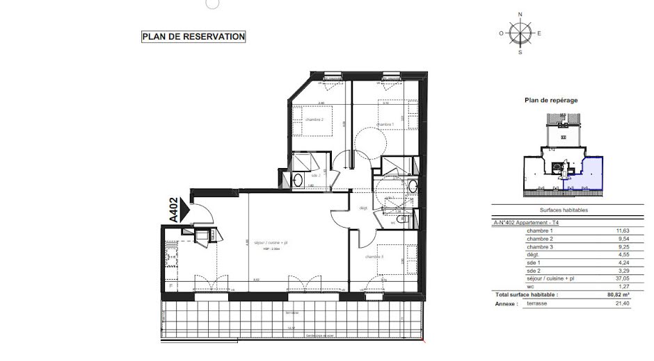 Vente appartement 4 pièces 80.82 m² à Laval (53000), 386 500 €