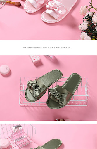 Title 2, Bowknot Open-Toe Home Four Seasons Slippers for...