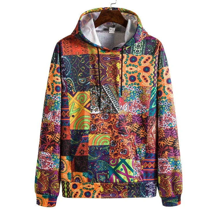 Title 4, Digital Printed Retro Ethnic Style Mens Sweate...