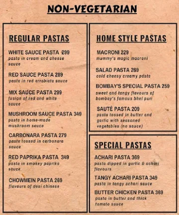 The Pasta Company menu 