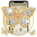 ダウンロード Gold Diamond Butterfly Theme🦋 をインストールする 最新 APK ダウンローダ