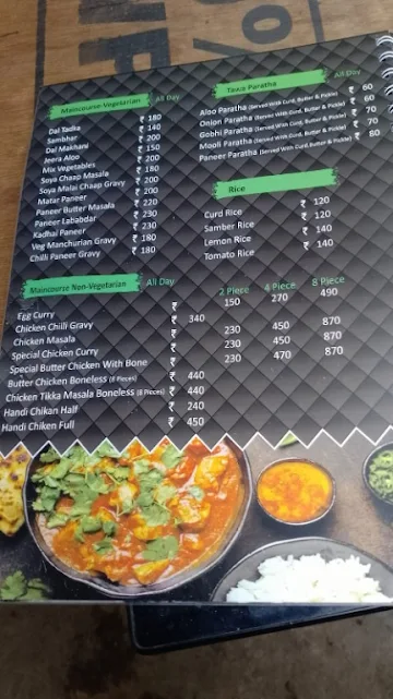 Hot Tawaa menu 