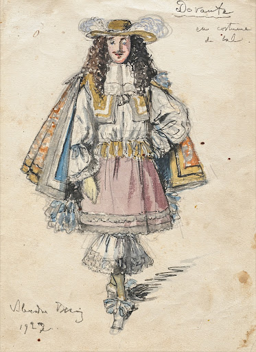 Costume Sketch for the Play 'The Bourgeois Gentleman' by Alexandre Benois