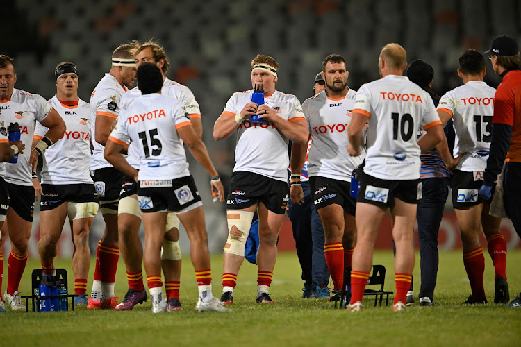 Cheetahs players during a Currie Cup match against Pumas in Bloemfontein.