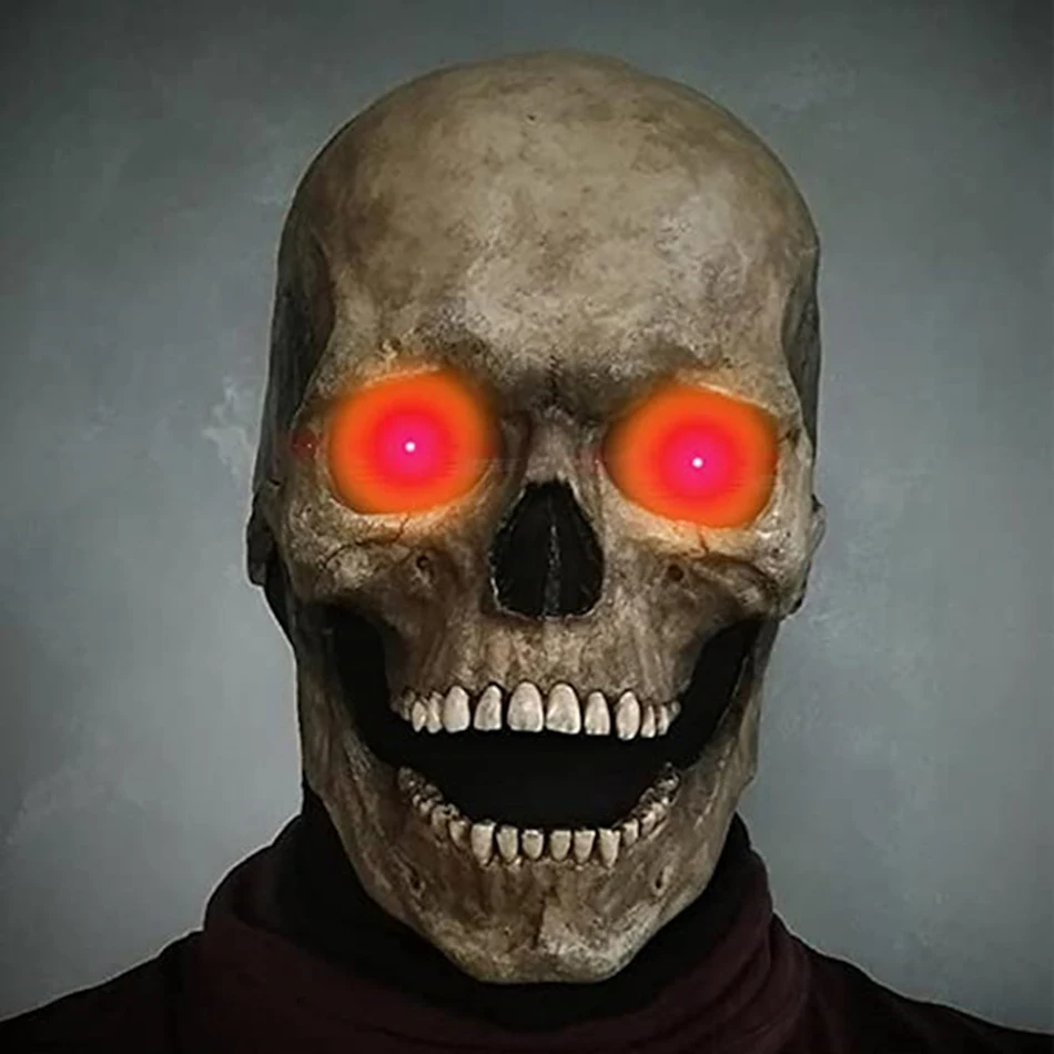 Maska Lobanje za Glavu sa Pokretnom Vilicom 3D za Odrasle. Strašna maska kostura za cosplay kostime i Halloween.