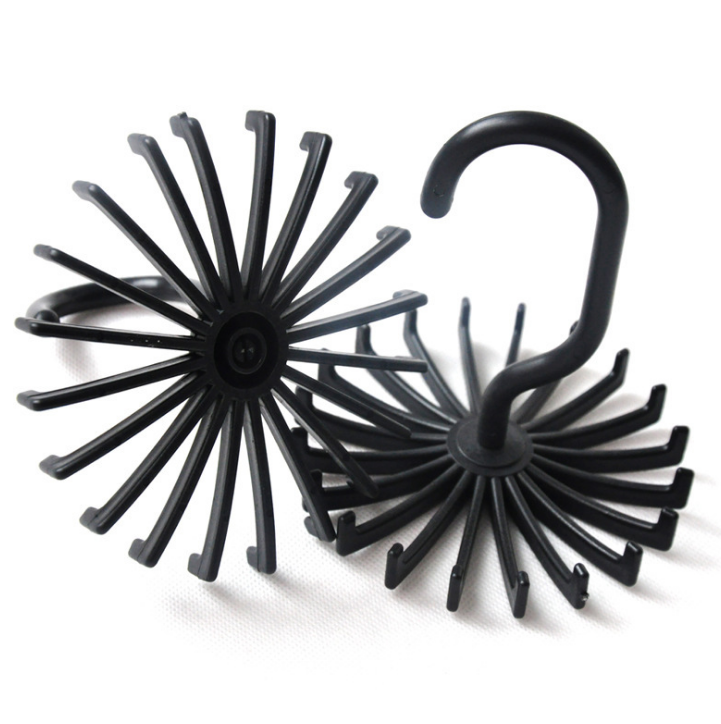 Porte-cravates portable en plastique pour placard. Crochet rotatif pour cravates, ceintures et écharpes. Organisateur de vêtements hommes femmes.