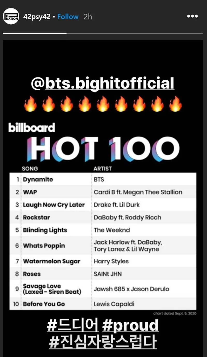 PSY Congratulate BTS For Being 1st In Billboard Hot 100