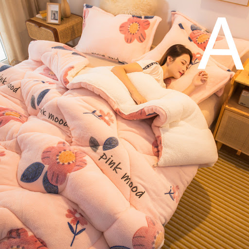 Title 1, Milk Cashmere Quilt Thickened Warm Lamb Cashmer...