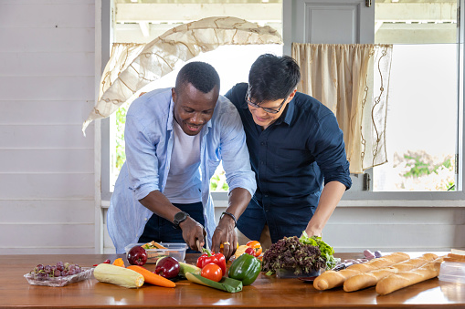 couple cooking together