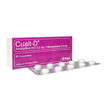 Cuait-D Amitriptilina HCI + Trifluoperazina 5.0mg/0.5mg Bagó Caja x 40 Comprimidos  