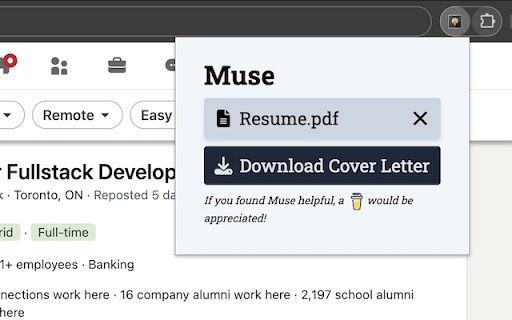 Muse - AI Cover Letters in One Click