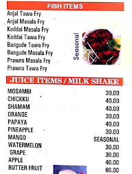 Hotel Shalimar menu 1