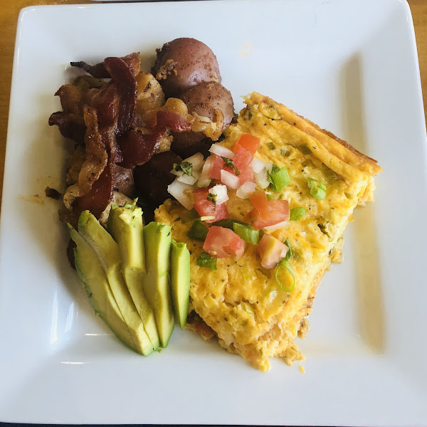 Seafood Frittata on the weekend brunch menu