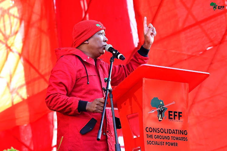 EFF leader Julius Malema at the Freedom Charter rally at Walter Sisulu Square in Kliptown.