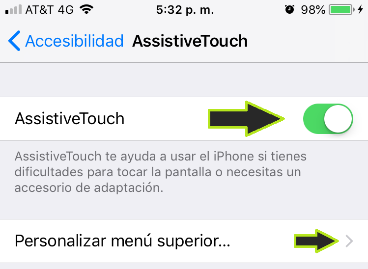 Activar Assistive Touch en iPhone