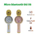 Micro Bluetooth Không Dây Karaoke Kèm Loa X6 Hình Thỏ Đáng Yêu Đèn Led Nhấp Nháy Âm Thanh Trầm Ấm Hát Hay Bắt Gịong Tốt