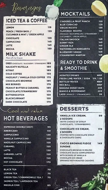 Kalaakaar - The Melodramatic Cafe menu 