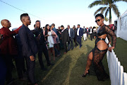 Zodwa Wabantu showing off her assets at the Durban July.