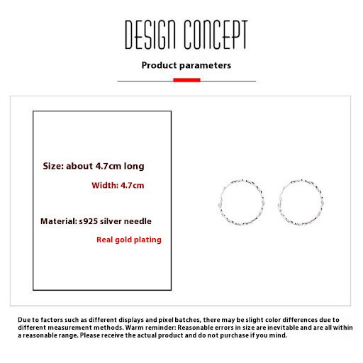 Title 1, Korean Style New Twisted Texture Circle Ear Cli...