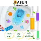 Gel Thơm Dính Khử Mùi Bồn Cầu, Diệt Khuẩn Dạng Thạch Hình Bông Hoa Toilet Gel Cleaner