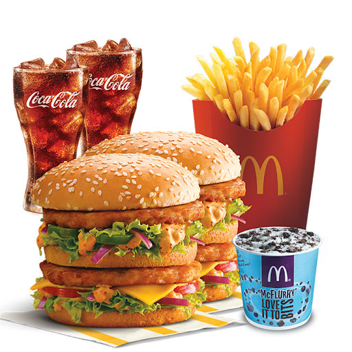2 Chicken Maharaja Mac Burger + 2 Coke + Fries (L) + McFlurry Oreo (M)