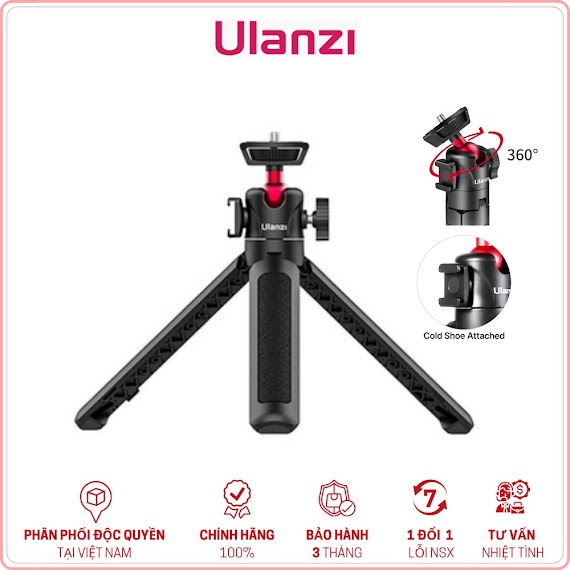 Ulanzi Mt - 16 - Hàng Chính Hãng - Chân Tripod Tích Hợp Ballhead Xoay 360 Dành Cho Điện Thoại & Máy Ảnh