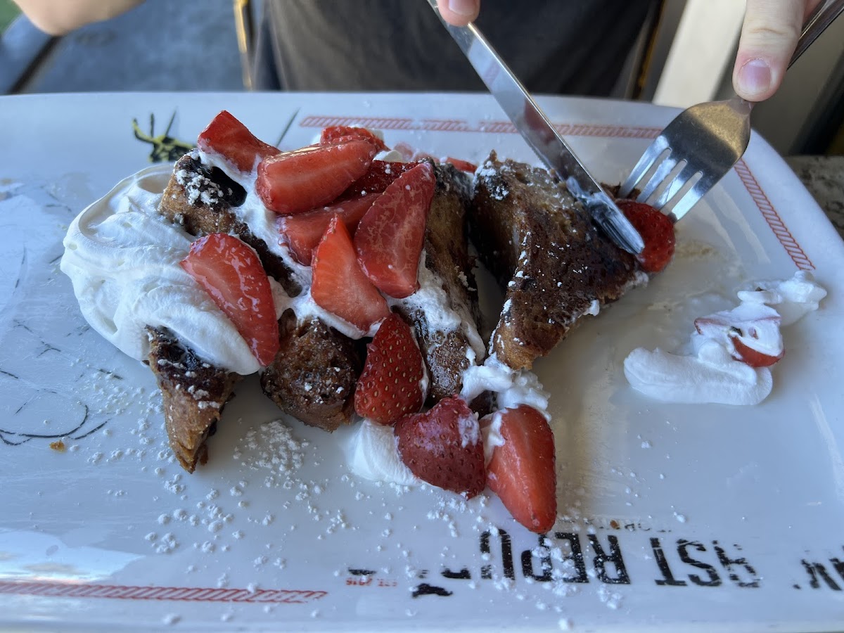 GF french toast with strawberries