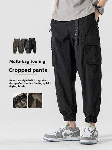 Title 20, Retro Japanese Multi-pocket Workwear Pants, Ank...