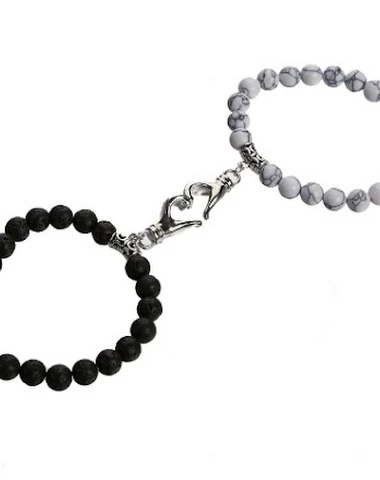 Bracelet Design Couple Coeur Pêche - 1