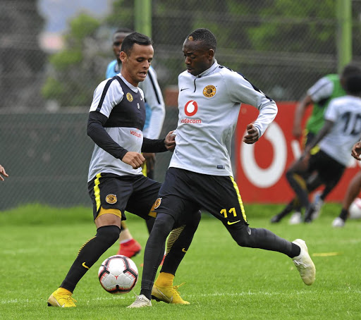 Gustavo Paez and Khama Billiat during Amakhosi's training yesterday ./Sydney Mahlangu / BackpagePix