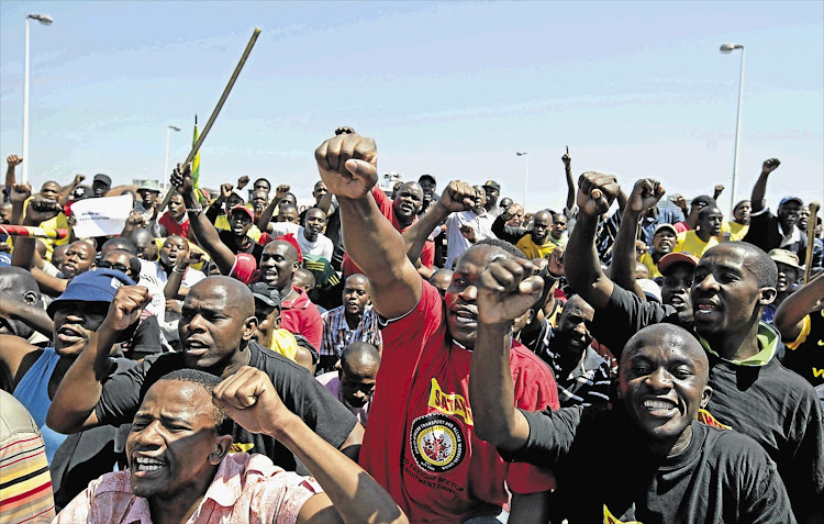 Satawu members march through the streets. File photo.