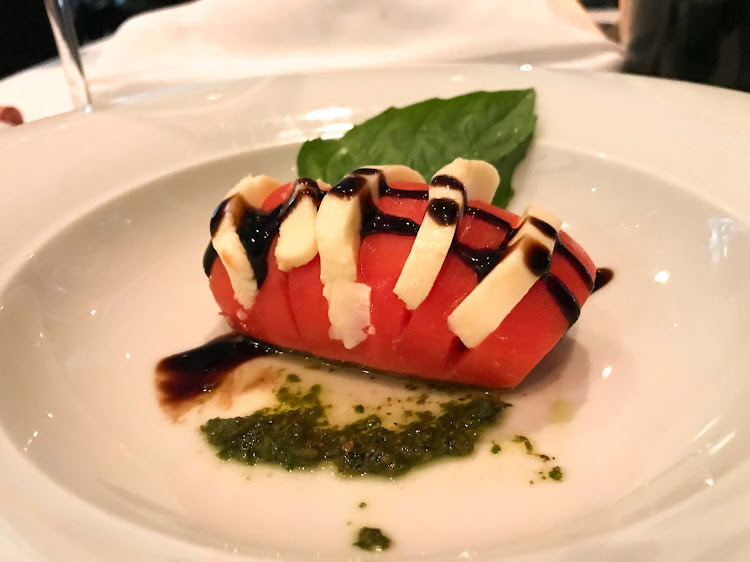 A caprese salad served at the Italian restaurant La Cucina on Norwegian Jade. 