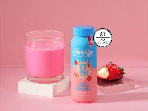 Super Strawberry Milkshake - 200ml (Low Cal, No Sugar, 12g Protein)