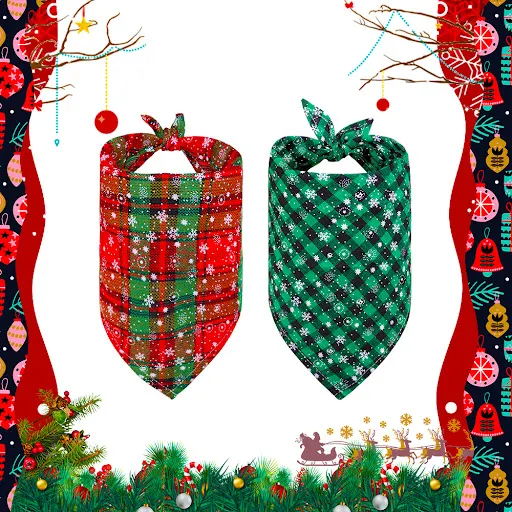20PCS Christmas Dog Bandana Pet Dog Christmas Accessories Small Dogs Bandanas Scarf Puppy Bibs Dog Supplies Pet Accessor