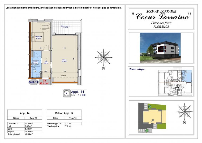 Vente appartement 2 pièces 48.11 m² à Florange (57190), 187 000 €